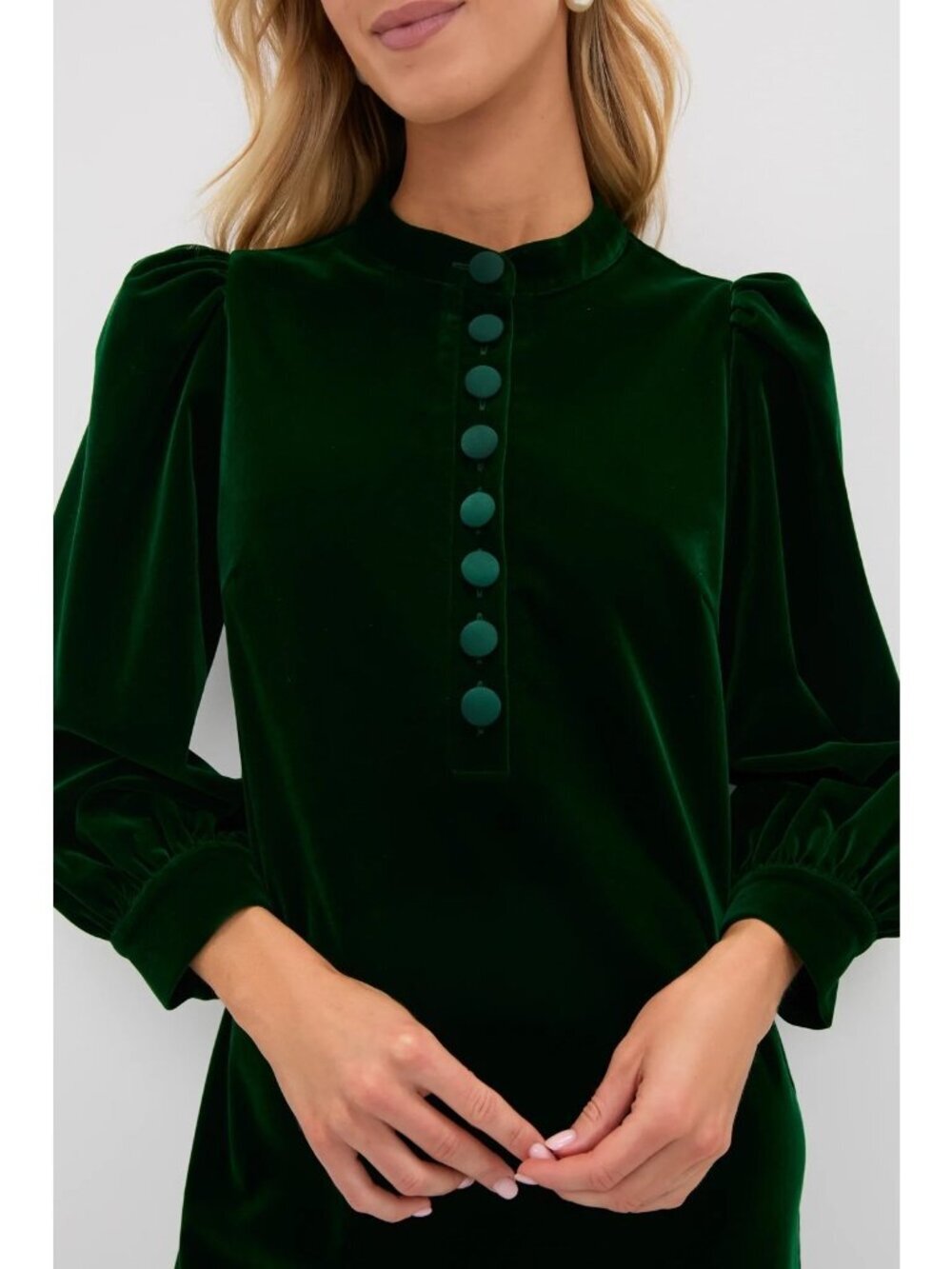 Tuckernuck Pomander Place Hunter Green Velvet Samantha Dress - Picture 5 of 11